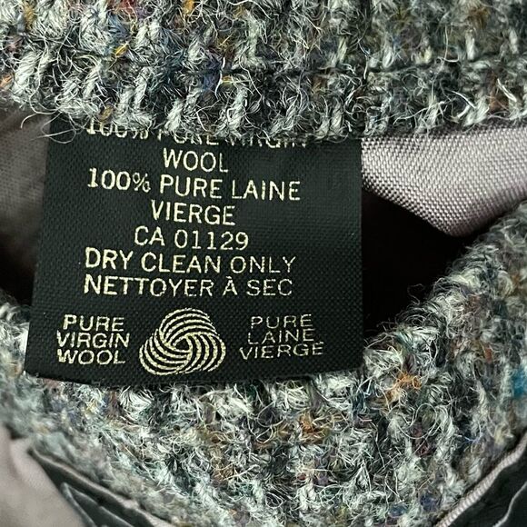 HARRIS TWEED Vintage Hand Woven Wool Blazer Grey Blue 44R - Picture 9 of 9